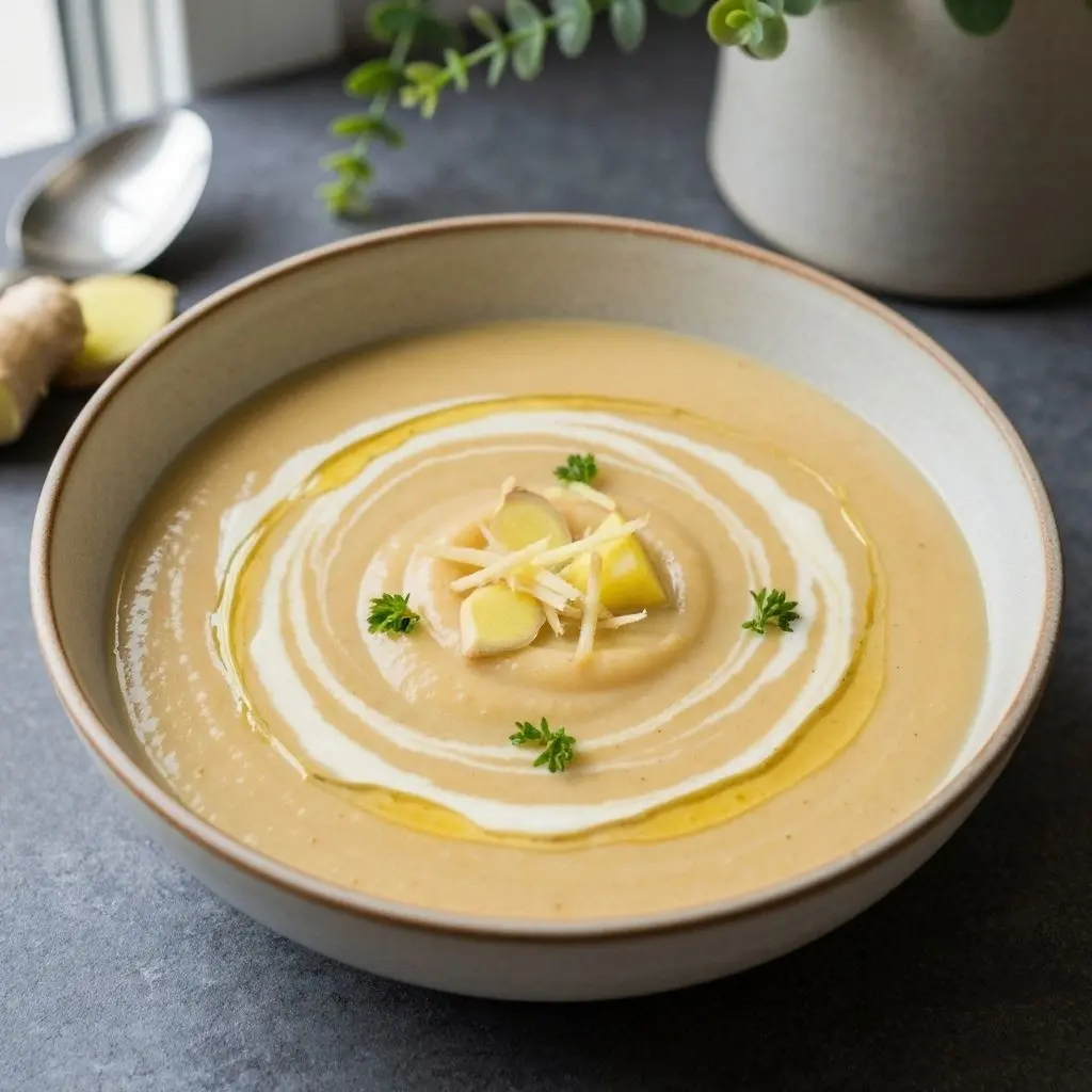 Creme de mandioquinha com gengibre